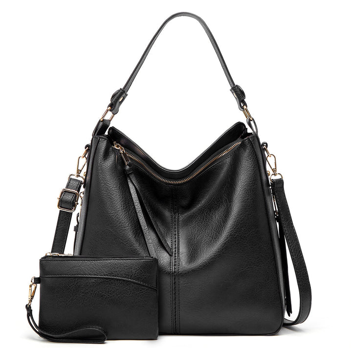Classic Leather Handbag with Anti-Theft Protection