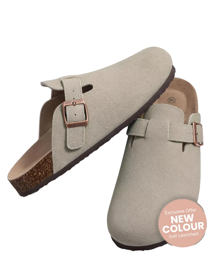 Genuine Suede Clogs  -  Comfort