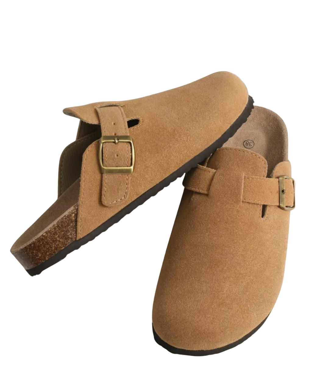 Genuine Suede Clogs  -  Comfort