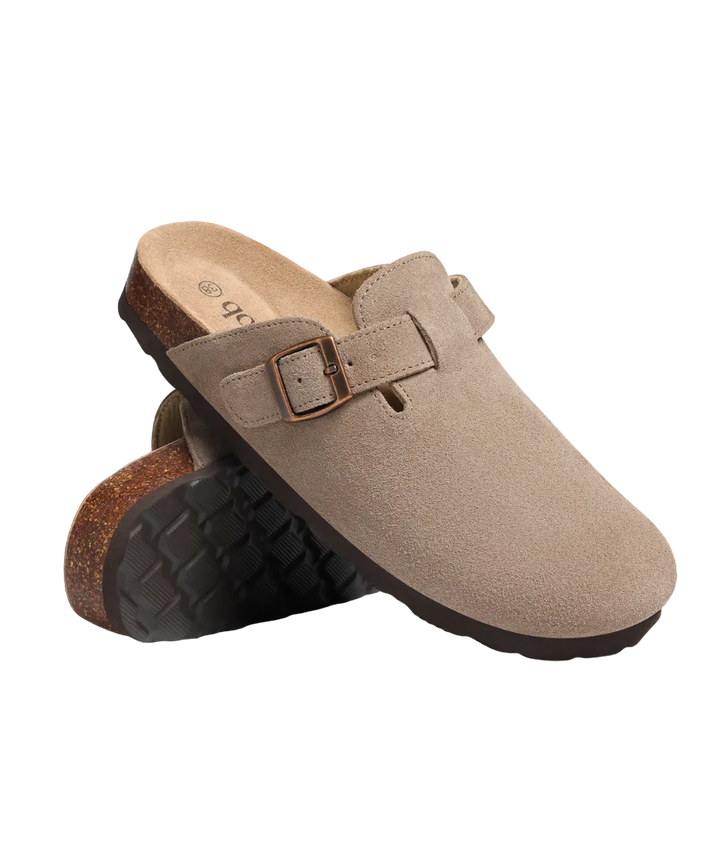Genuine Suede Clogs  -  Comfort