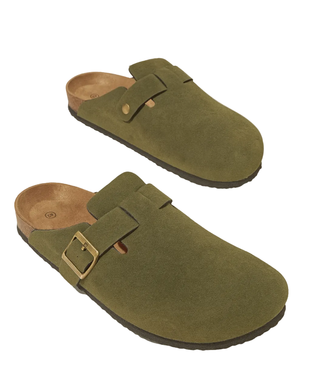 Genuine Suede Clogs  -  Comfort