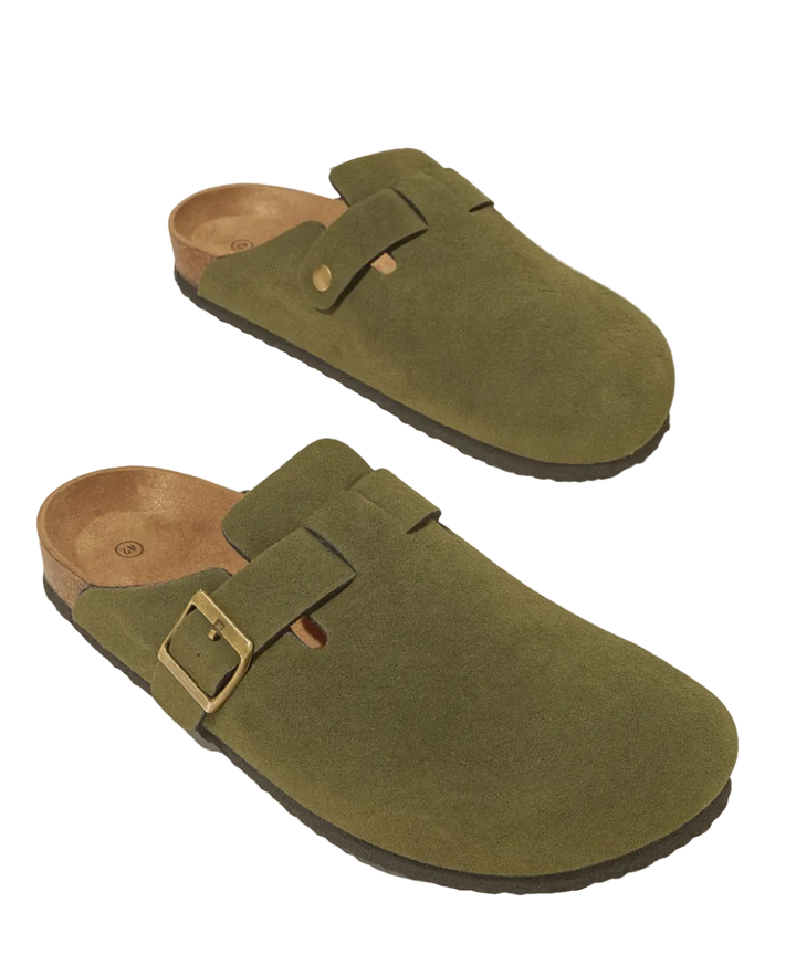 Genuine Suede Clogs  -  Comfort
