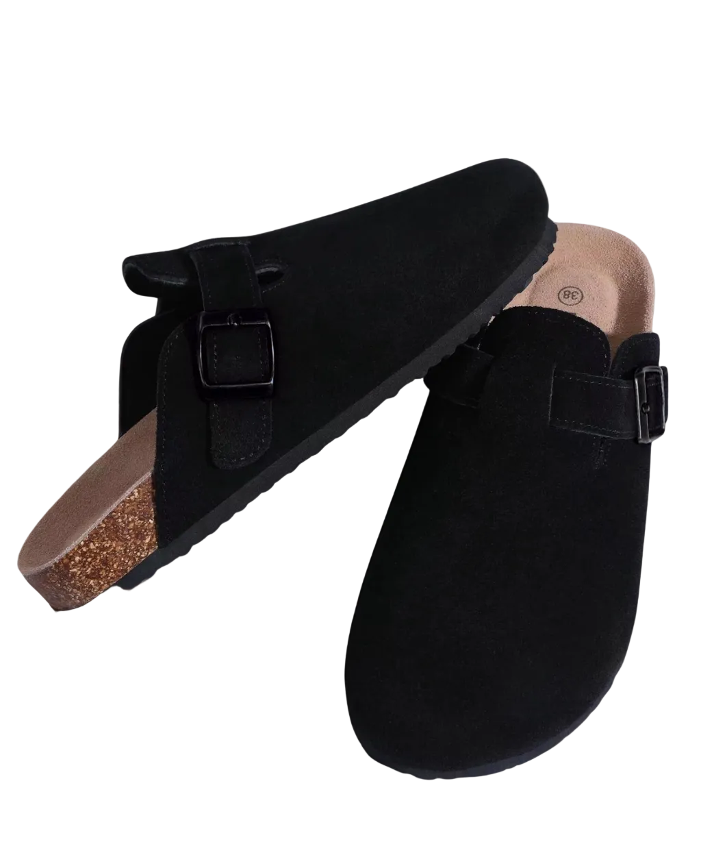 Genuine Suede Clogs  -  Comfort