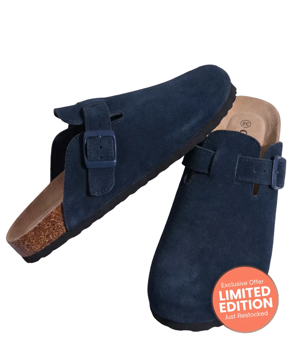 Genuine Suede Clogs  -  Comfort